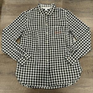 Old Navy Women's Black and White The Classic Gingham Shirt Size S